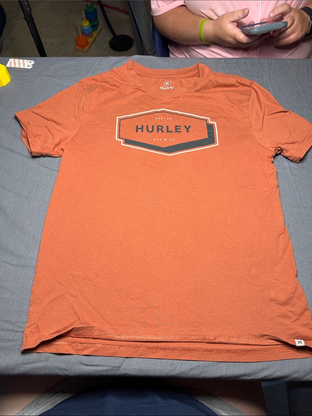 Hurley Orange Graphic Short Sleeve Tee